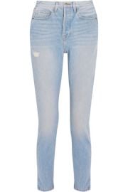 FRAME Le Original Skinny distressed high-rise straight-leg jeans at Net A Porter